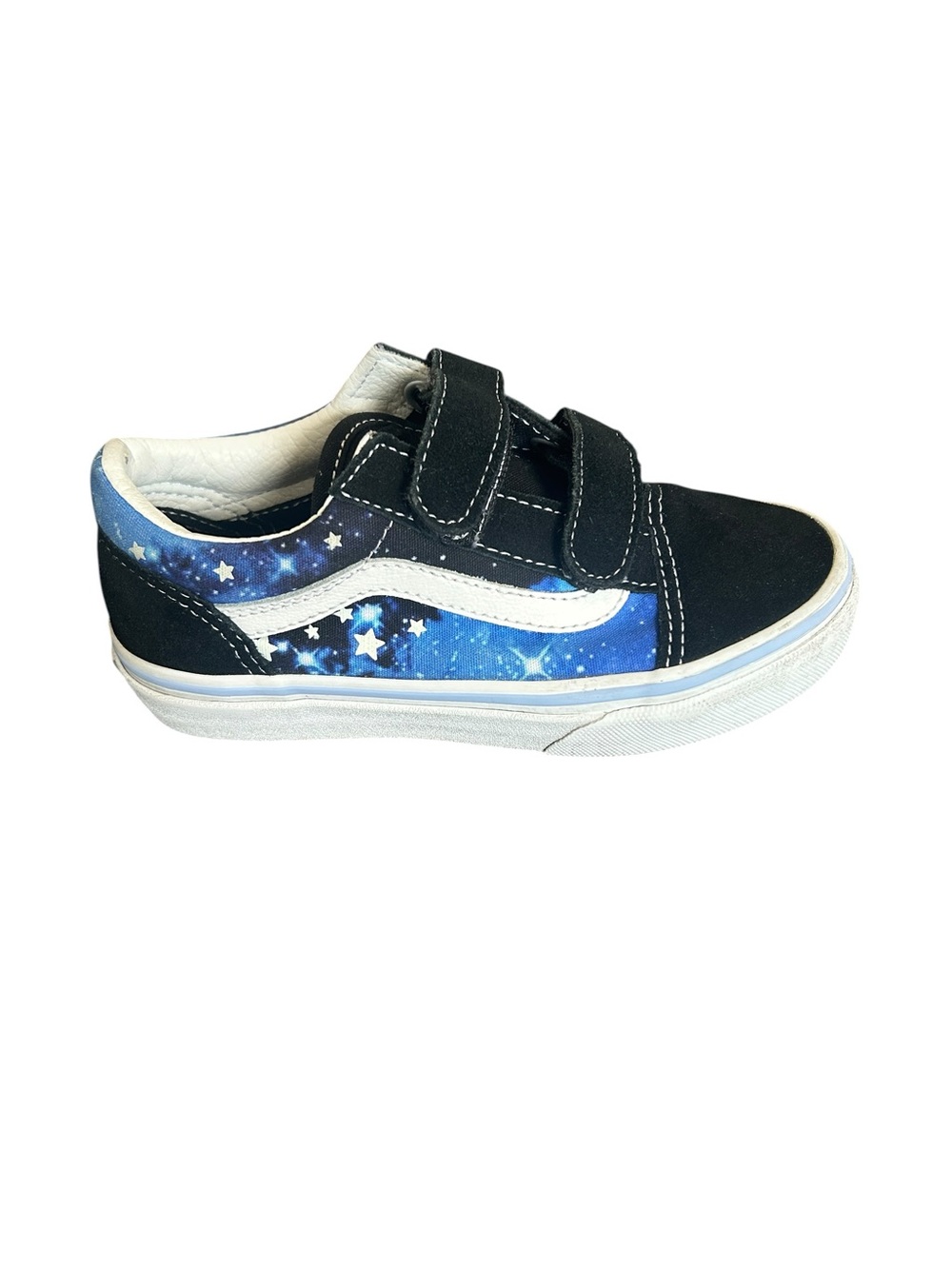 Vans Kids Old Skool V Glow Galaxy Black/Blue Size 13/ 18.5 CM
